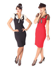 SugarShock Jennica 50er retro Rockabilly Pencil Puffärmel Collar Kleid