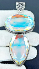 RIEßIG MYSTIC TOPAS Anhänger 925ER STERLINGSILBER HANDGEFERTIGT