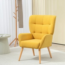 HOMCOM Sessel Wohnzimmer Loungesessel Relaxsessel mit Holzbeine, Samtoptik