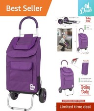 Compact Purple Grocery Cart