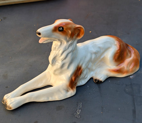 Edle porzellanfigur barsoi - porzellanfigur,