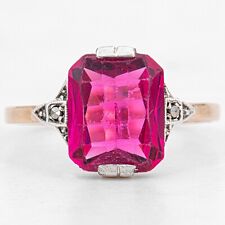 Gr. 58 - Antiker Rosa Verneuil-Spinell & Markasit Gold 333/8K Damenring