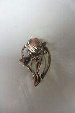 schöne ,alte Brosche , 925 Silber  ,Motivbrosche : Fee mit Blume 
