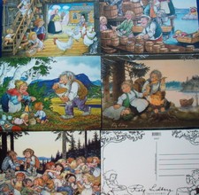 5 Karten Postkarten Trolle 5