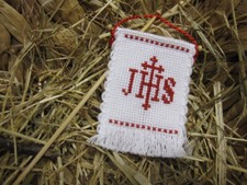 Kreuzstich osterfahne ihs - osterfahne, rot