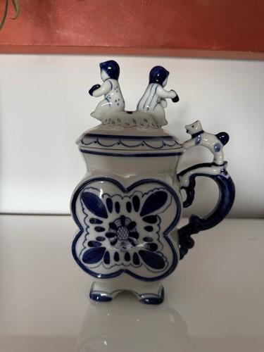 Gzhel bierkrug porzellan mit - bierkrug,