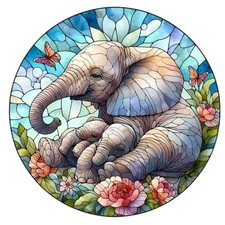 10x sticker elephant stained