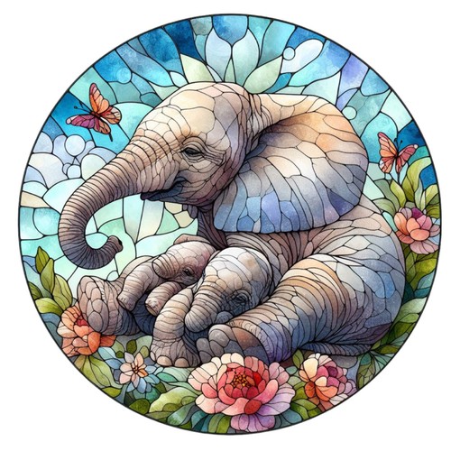10x sticker elephant stained