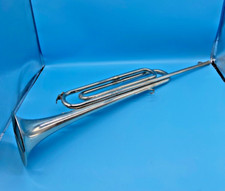 #SE3799# Fanfarentrompete Fanfare Trompete BUND Military *RAR* alt 66cm