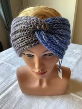 Stirnband blau gelb braun