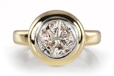 Ring 4 Diamanten ca. 1,0 ct TW/VS 585 Gelbgold Weißgold Gr. 54 [BRORS 20508]