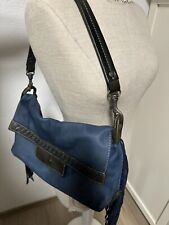 Echte Caterina Lucchi Handtasche Tasche Damen Leder Blau Fransen Teuer Marke 