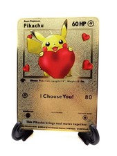 Pokemon Metall Karten mit Goldoptik Auswahl Standartgröße Pikachu Charizard Neu