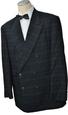 ATELIER TORINO Sakko eleganter CLUB-BLAZER Gr. 52 (L)  SCHOTTENKAROS Grün-Blau