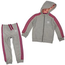 ADIDAS ORIGINALS KINDER TRAININGSANZUG STAR BABY SPORT ANZUG GRAU ROSA STERNE