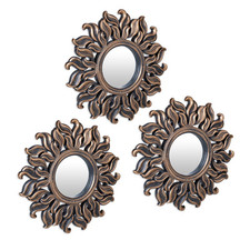 Spiegel 3er Set Sonnenstrahlspiegel Hängespiegel Wandspiegel Sonnenspiegel Deko
