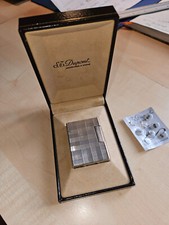 dupont feuerzeug silber, gebraucht 1975 Originalverpackung/ Feuersteine