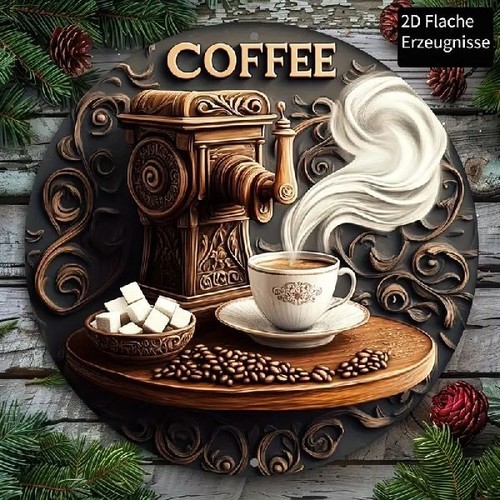 Blechschild rund coffee - rund, kaffee