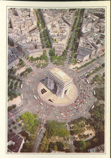 France - Paris - Aerial View - La Place L'Étoile - L'Arc de Triomphe