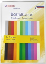 bastelkarton tonkarton 24 farben pro Block  270g/m² FSC-Karton format 24 x 34cm
