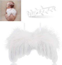 Neugeboren Babyfotoshooting Kostüm Engel Flügel Haarband Set