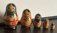 MADE IN USSR! Matroschka. Babuschka! 5 Holz-Puppen. Handgemalt. ALT & SCHÖN!