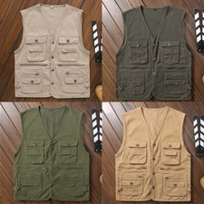 Mens Utility V Neck Vest Zip