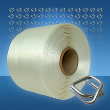 Umreifungsset 16 mm, 340 m Umreifungsband 200 Metallverschlussklemmen Umreifung