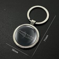Chrysler Metall-Schlüsselanhänger aus Edelstahl mit Epoxidharz-Logo Emblem Auto