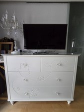 Rarität IKEA Kviby Kommode mit Glasplatte für Schlafzimmer Wohnzimmer In Weiß