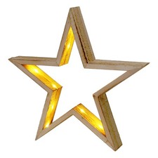 LED Holzstern natur mit Timer