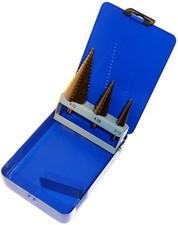 Stufenbohrer Set 4-32 mm 3 tlg. HSS-E Co5 Edelstahl & VA Konusbohrer PeTools