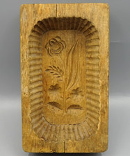 Altes Holz Buttermodel/ Butterform antik/ alte Holzform für Butter - Blumenmotiv