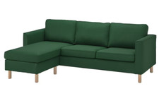IKEA PARUP Bezug für 3-Sitzer Sofa mit Chaiselongue/Vissle dunkelgrün 404.939.86
