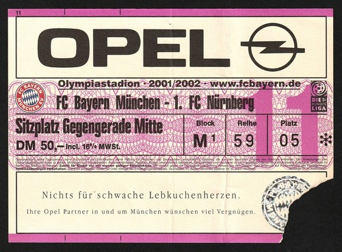Ticket 2001 bayern - 2001/02, |