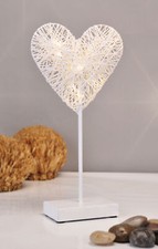 Dekoleuchte Herz - 10 LED warmweiß - Deko Lampe Tischlampe Dekoherz Tischleuchte