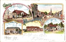 Litho Werneuchen im Kreis Barnim, Kirche, Altstadt, Bahnhof, Hotel... - 11401252