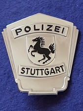POLIZEI STUTTGART MÜTZENSCHILD 1945-1958 - SILBER