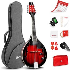 Mandoline, Akustische Mandoline, 8 Saiten, Mahagoni, Elektrisch, Anfänger, Rot