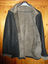 Echt-Leder-/ Fell-Winterjacke Herren Gr.XL, anthrazit/grau. Halblang,Reißversch.