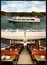 ÄLTERE POSTKARTE MOTORSCHIFF MS BIGGE UND MS SAUERLAND BIGGESEE SONDERN Schiff s