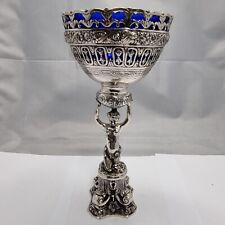 D13# figürliche Hoch - Schale Silber 800 punziert deutsche Handarbeit h: 26 cm