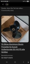 15 Zähne Aluminium Boots Propeller für Suzuki Außenborder 50-140 PS alle Größen