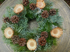 Grabkranz frisch Trauerkranz Kranz Grabschmuck Naturmaterial Grabdeko 32cm