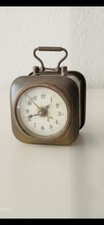 Antiker würfelförmiger Miniatur Reisewecker ca. 1920