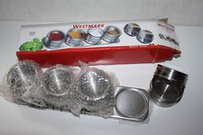 Westmark Gewürzdosenset Gewürzständer 4 Dosen mit Magnetboden Edelstahl