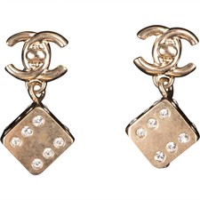 Chanel Crystal Dice Earrings
