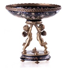 Porzellan Bronze Schale Putten