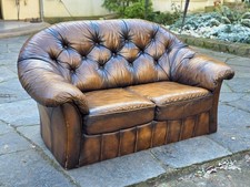 Vintage Ledersofa im Chesterfield-Stil – Echtleder