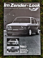 Zender Car Tuning Prospekt 1981, 12S, VW BMW OPEL MERCEDES, Fahrwerk Lenkräder